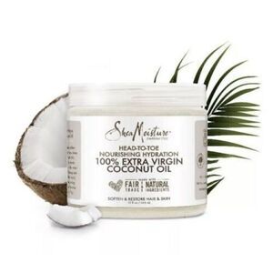 Shea Moisture 100% Pure Extra Virgin Coconut Oil Soften Hair Skin Hydrates 15 oz